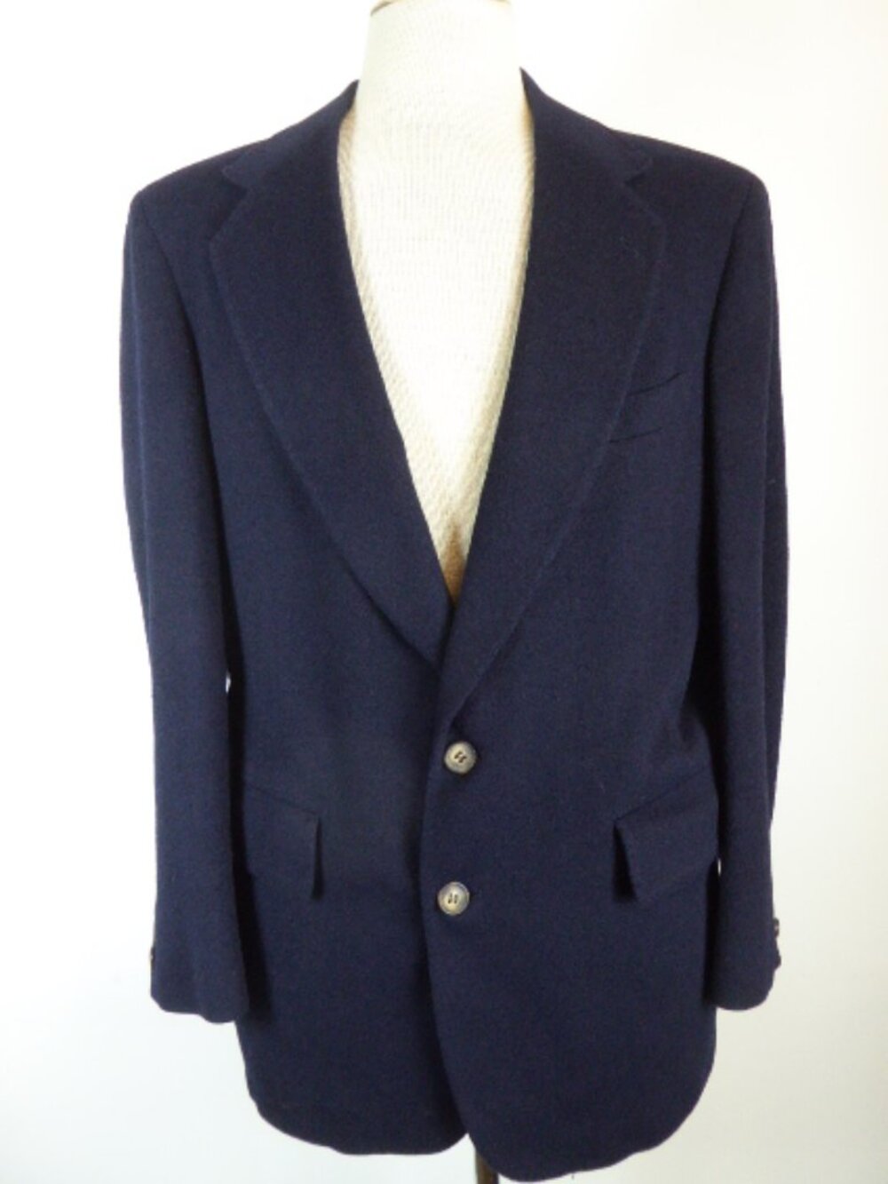 Vintage Embassy Square navy camel hair blazer sport jacket 40 made in USA